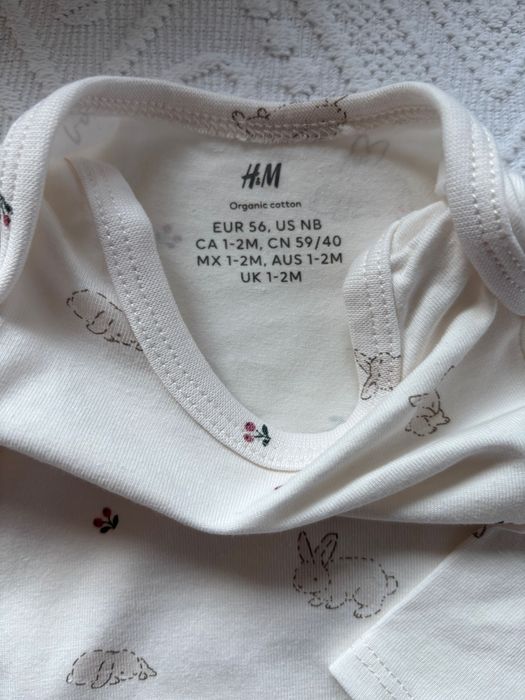H&M комплект 56 размер,  Next 0-3 боди комплект