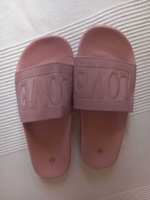 Șlapi noi roz dama + portofel nou cadou