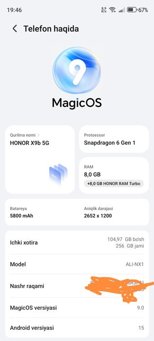 Honor x9b 256 gb