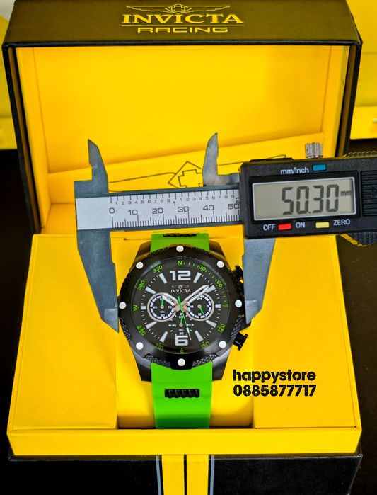 INVICTA Axis Black/Green 50mm, Инвикта нов ръчен часовник
