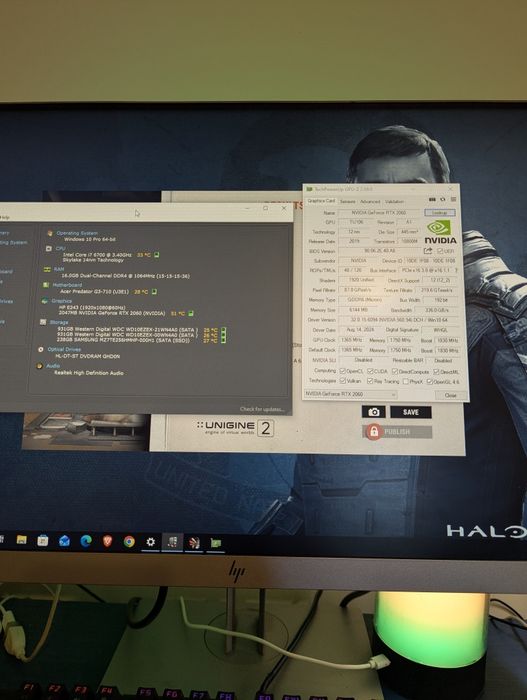 Pc low gaming Acer predator g3 i7 6700 rtx 2060