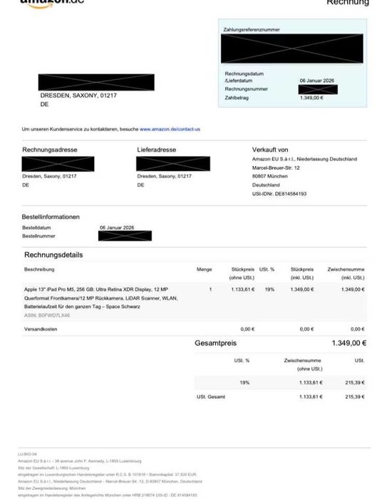 iPad Pro 13" M5 256 ГБ – Новое – Чек 01/2026 – Оригинальная упаковка