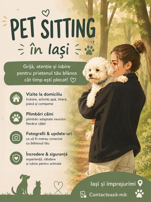 Îngrijire animale de companie în Iași / PET SITTING