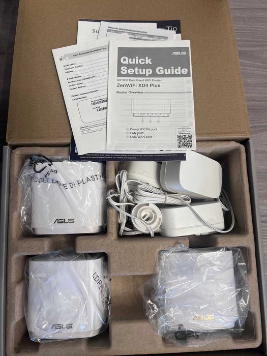 Sistem Mesh Asus ZenWifi XD4 Plus, 3 routere, DualBand, Wifi 6