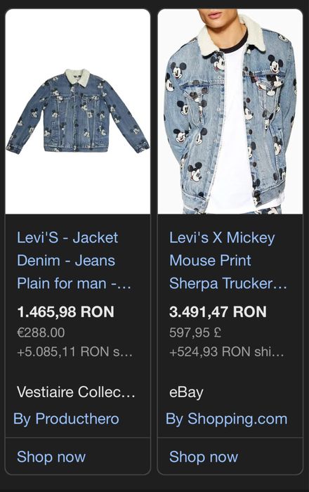 Geaca de blugi imblanita Levi’s Mickey Mouse