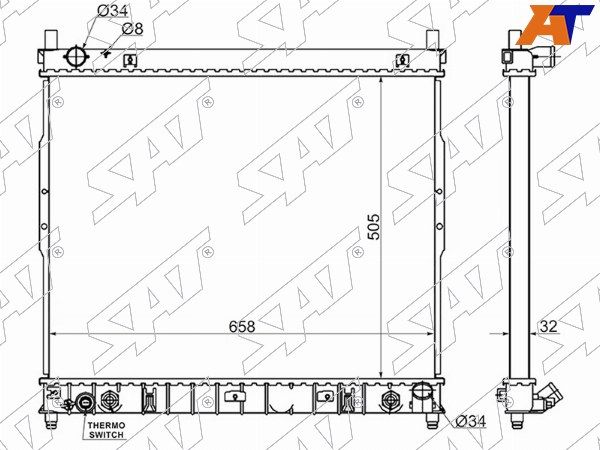 Радиатор Двигателя Ssangyong Rexton