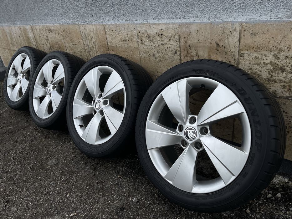 Jante Roti 17 Originale 5X112 Skoda Octavia 2 3 Superb Seat Leon VW Golf 8 7 6 5 Jetta Caddy Touran Anvelope vara 225 45 R17
