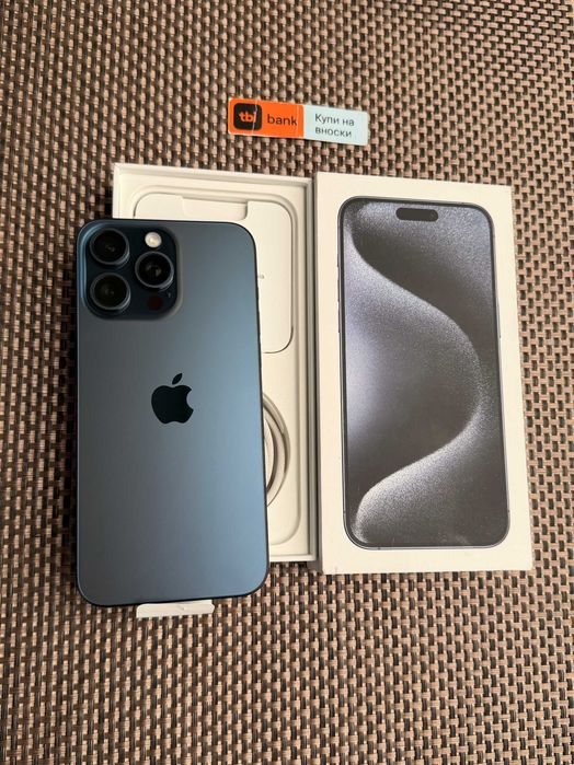 100% Батерия  iPhone 15 PRO MAX / Лизинг от 29€/мес! 256Gb blue Titanium син  КАТО НОВ
