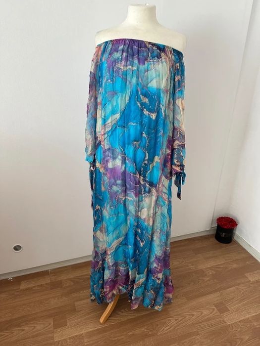 Made in Italy Rochie maxi lunga matase naturala