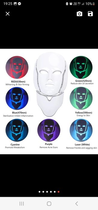 Masca LED cosmetica, tratament facial