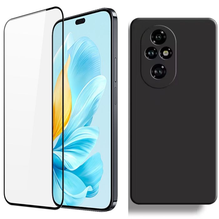 Husa Silicon Interior Fin +Folie Sticla Silicon Honor 200/400 LITE PRO