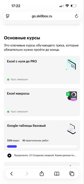 Доступ на месяц к Excel на платформе SKILLBOX (Lerna)