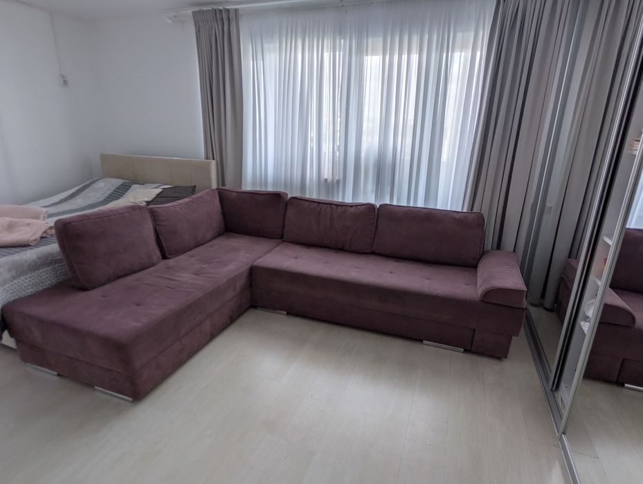 Canapea  colțar extensibilă TANDEM, 290 x 215 cm cu ladă de depozitare