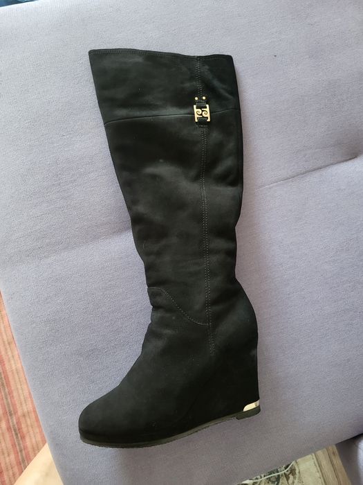 Ботфорды, натуральная замша.