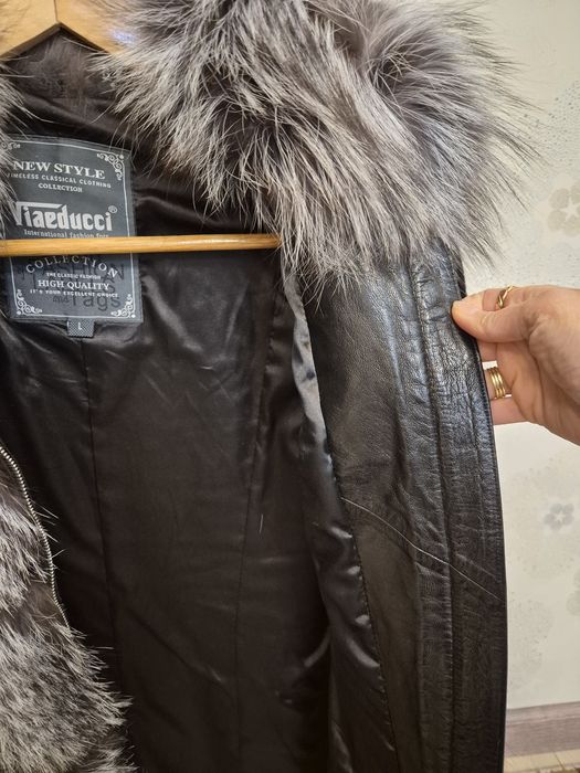 Шуба мутон и чернобурка