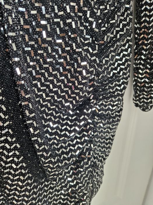 Rochie argintie elastica drapata