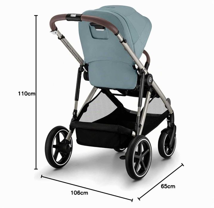 Нова Бебешка Детска Количка за Близнаци Cybex Gazelle S, 2 години Гаранция, 0-4г, 0-22кг, Синя или Кафява