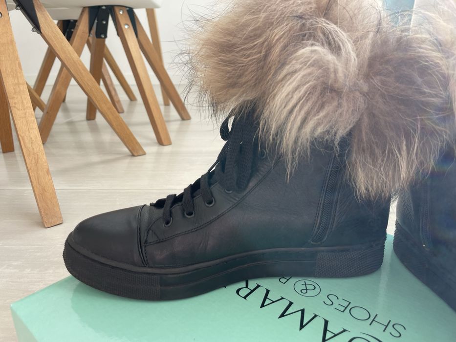 Боти Аквамарин 39 номер с кожа от лисица