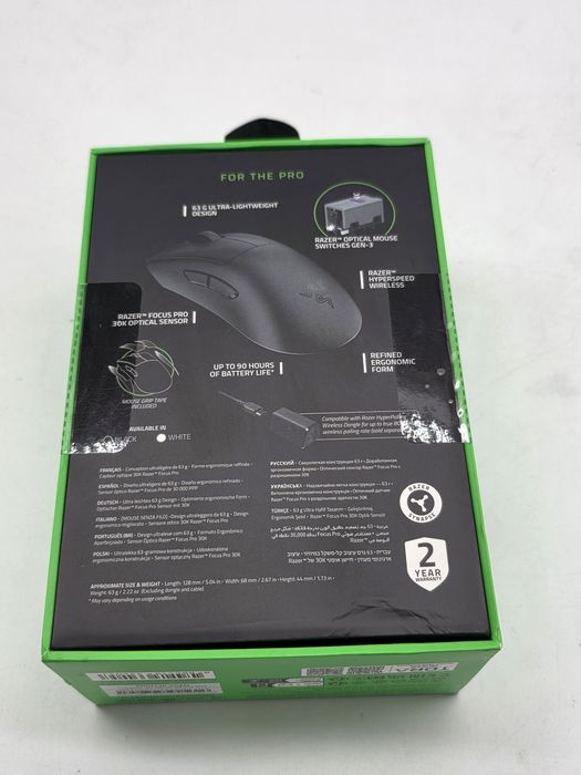 Mouse gaming wireless Razer DeathAdder V3 Pro, USB, 30k DPI, negru ...