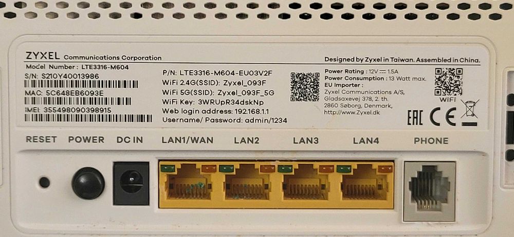ZYXEL 4G Router LTE3316-M604 liber