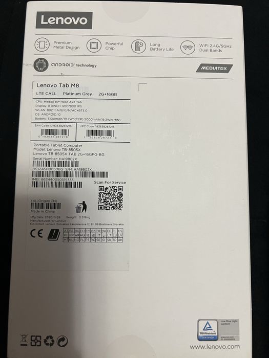 Lenovo tab-M8 HD - dual Sim