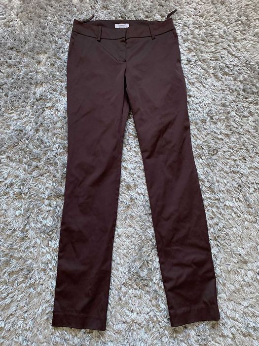 pantaloni eleganti mango suit maro, pentru femei