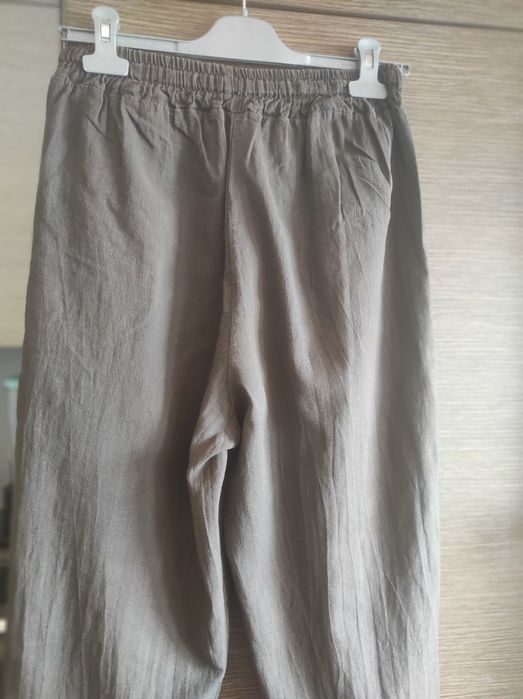 Дамски панталон ленен кафяв