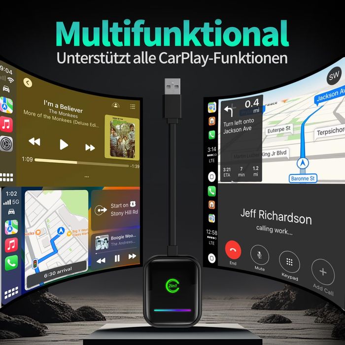 VANBAR 2в1 Безжичен адаптер за кола,Android/IOS,WIFI/Apple Carplay