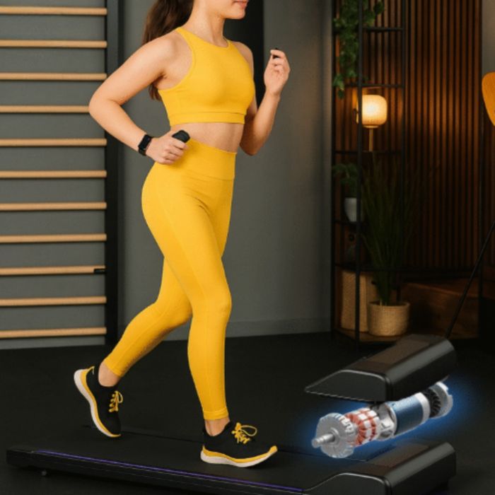 Компактна пътека за бягане с дистанционно – Тиха, тънка и идеална за д