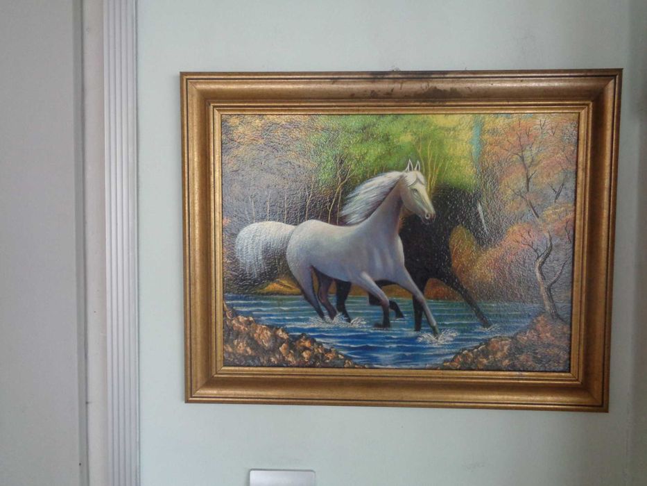 Продавам авторска картина с маслени бои ,,Препускащи коне"