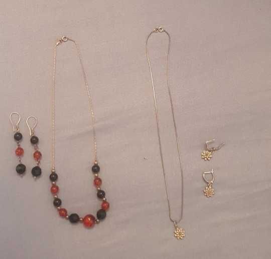 Vand lantic,cercei,medalion argint,din colectie,nepurtate,gablonturi