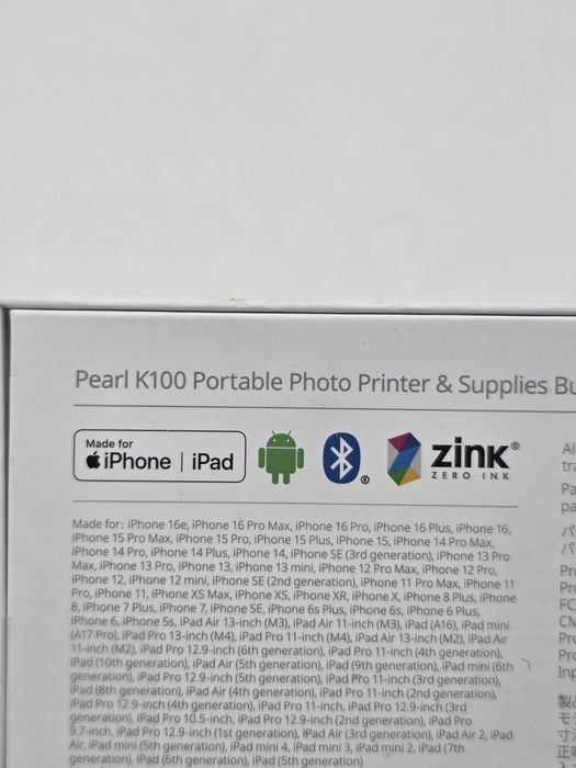 Imprimantă foto Liene Pearl K100, 50 coli hârtie Zink, SIGILATA