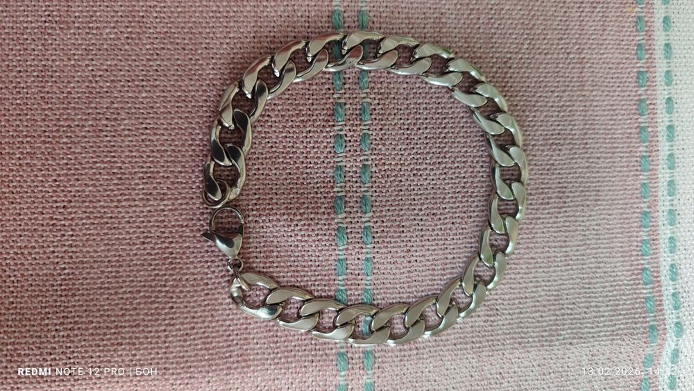Браслет из медицинской нержавеющей стали. Панцирное плетение