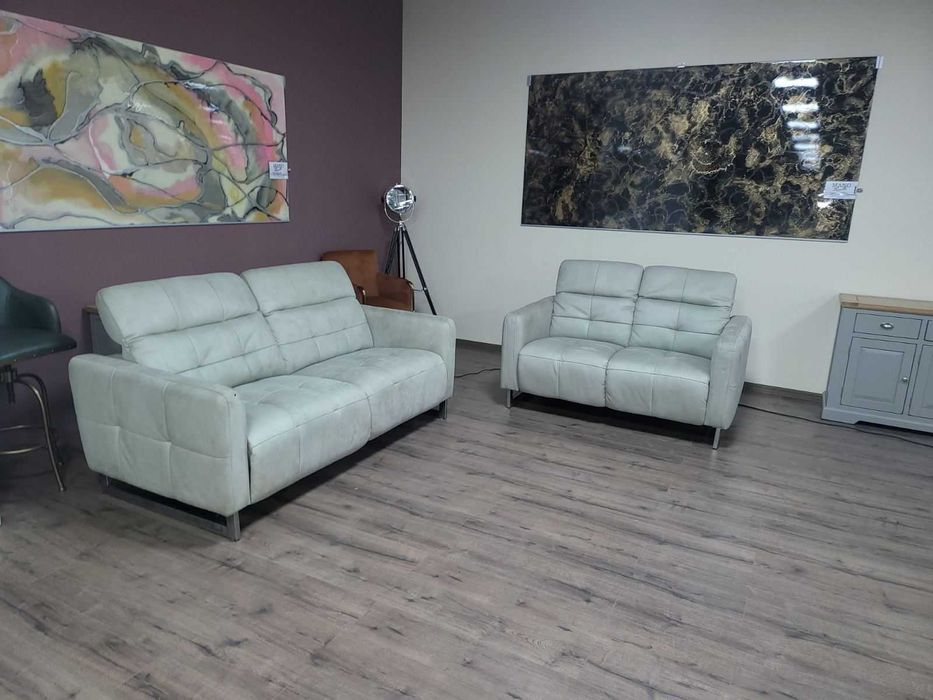 Сив комплект дивани от плат тройка и двойка "Marmont"