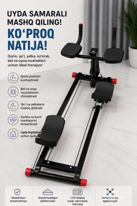 RENOMAX Ab Roller – Qorin pressi va butun tana uchun trenajyor