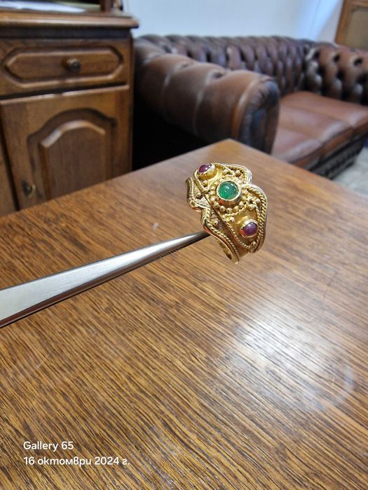 Винтидж Златен Пръстен Cigar Band Ring