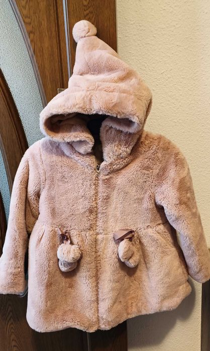 Palton/ Blăniță groasa ,cu gluga, pentru fetițe între 2-4 ani