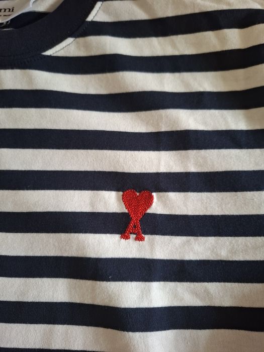 Tricou Ami cu dungi bleumarin