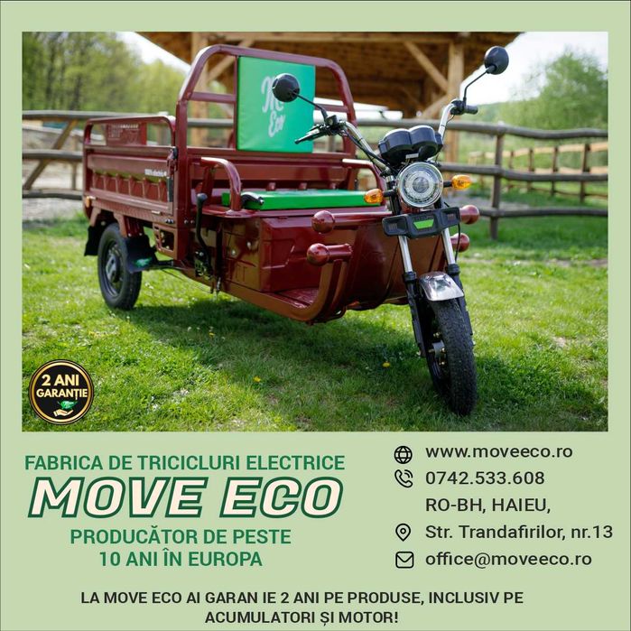 Triciclu electric 60V-45AH Cargo 500-EEC / garantie 2 Ani / RAR si COC