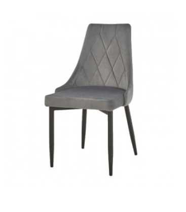 Scaun catifea si metal gri NOU