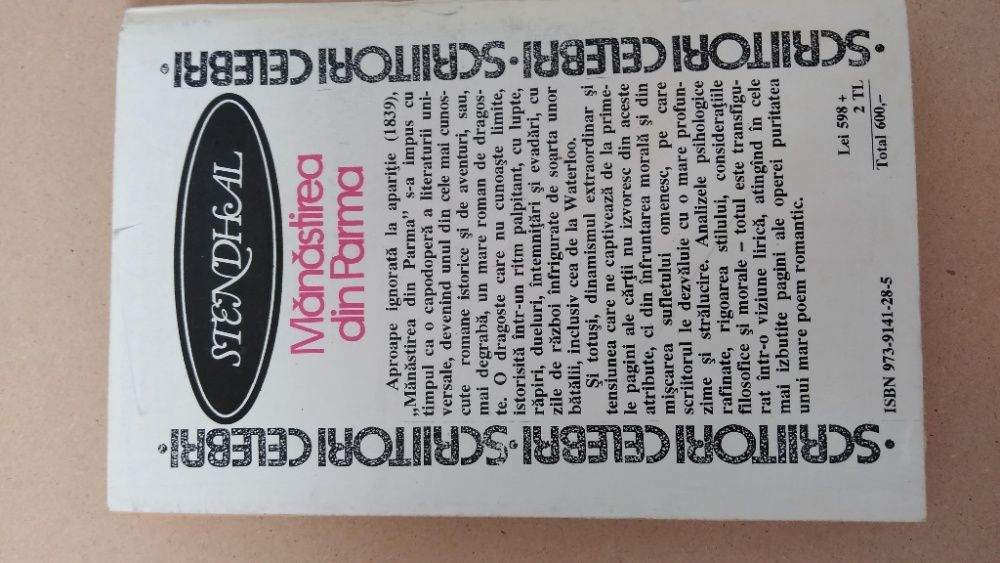 STENDHAL Manastirea din Parma Ed. Eden 1992