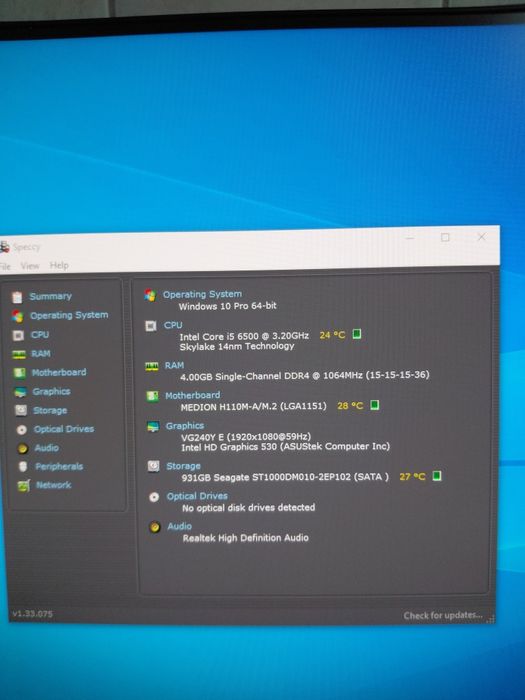 Vând unitate medion Intel core i5 6500 quad core ddr4