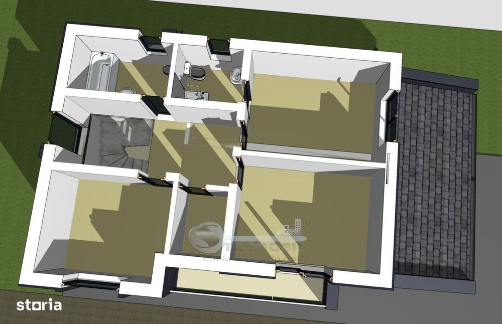 Teren cu autorizatie pentru vila 5 camere, 3 bai, P+1E, de vanzare in
