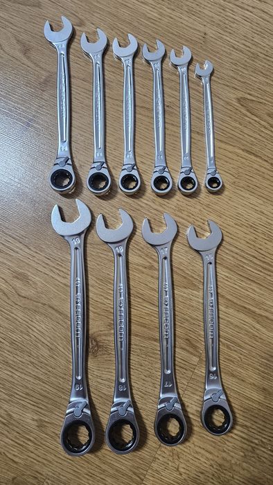 Facom - set 10 sau 12 chei profesionale combinate cu clichet