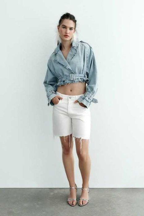 ZARA бели деним бермуди