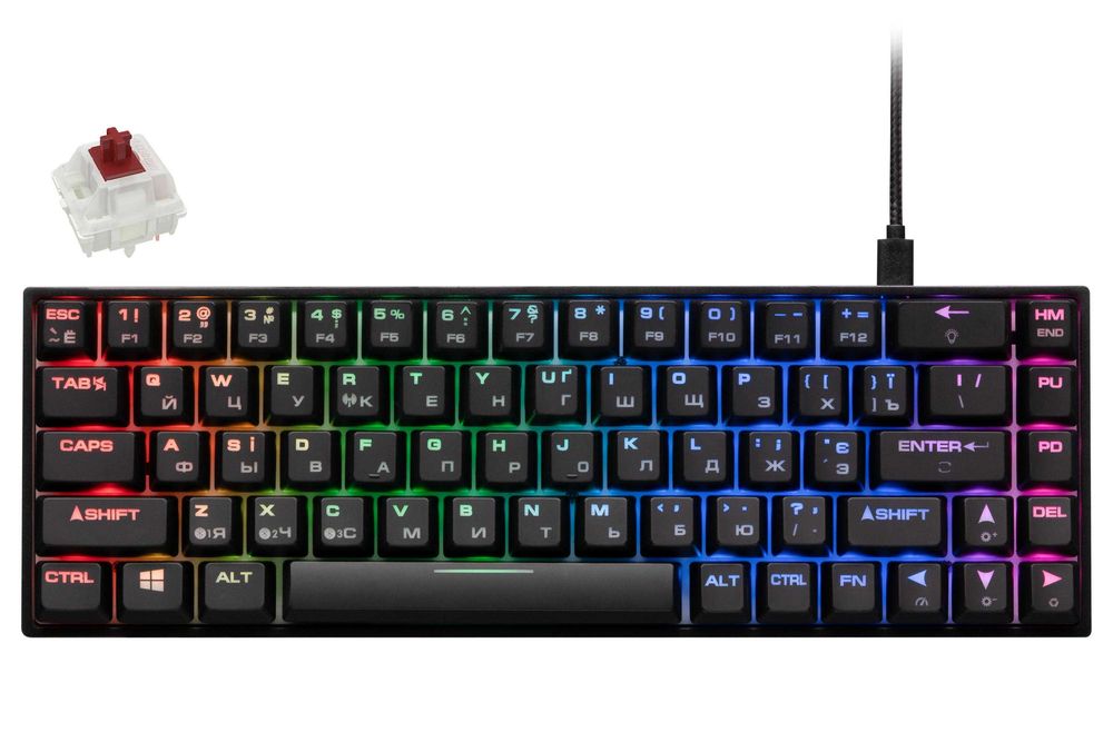 } Клавиатура 2E GAMING KG380 RGB Gateron Brown Switch BT/USB Black Ukr