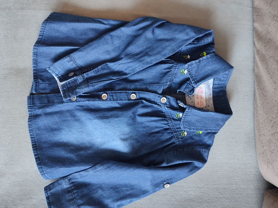 Платья для девочки, нарядная джинсовая рубашка