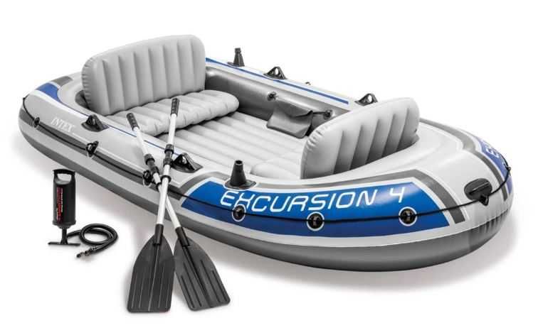 Надуваема лодка INTEX Excursion 4 – използвана само 3 пъти, в отлично състояние