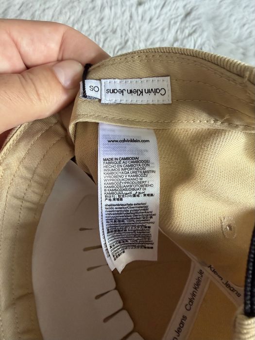 Calvin Klein Jeans Embr cap sapca unisex culoare bej cu logo inscriptionat marime Os noua originala