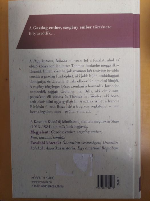 Carte "Pap, katona, kondás" de Irwin Shaw